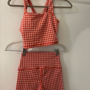 Aerie Red and White Gingham Set